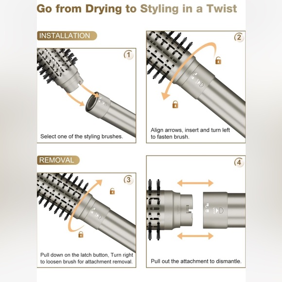 7 Magic Hair Dryer Brush & 6 in 1 Hair Styler,110,000 RPM High-Speed NIB NWT - Picture 10 of 16